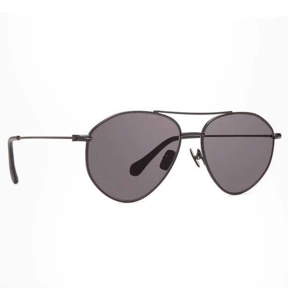 DIFF Peachy Sunglasses Polarized Aviators Black Frame Blackout Lenses NIB main image 4